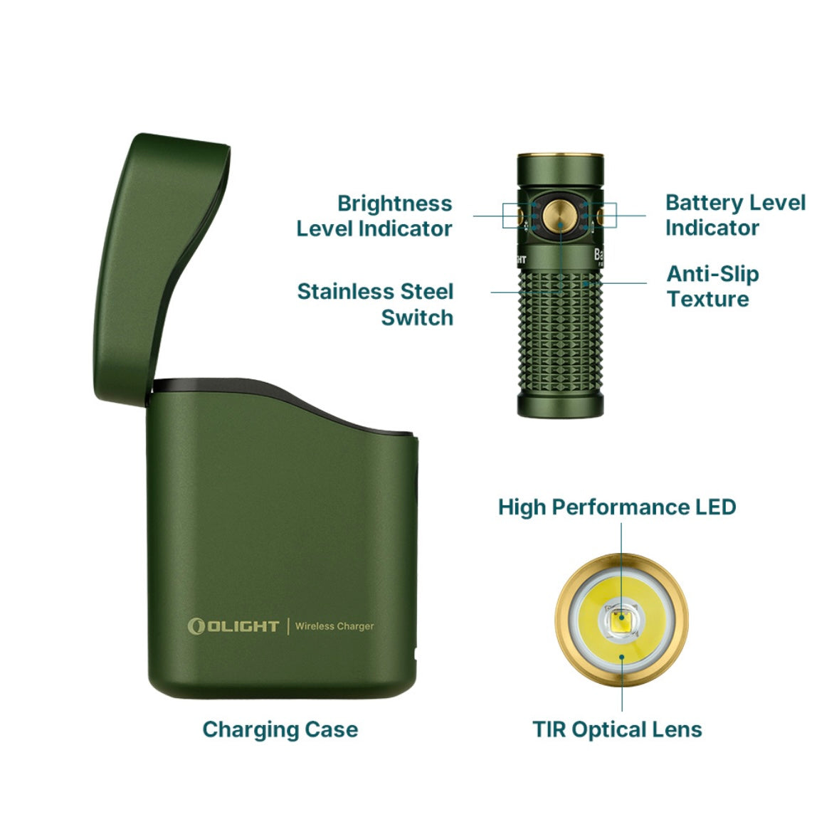 Olight Baton 4 EDC Flashlight 1300 Lumens Rechargeable Compact