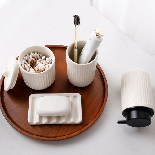 BosilunLife Pockmark Foaming Bathroom Set Recycled Eco-Clay