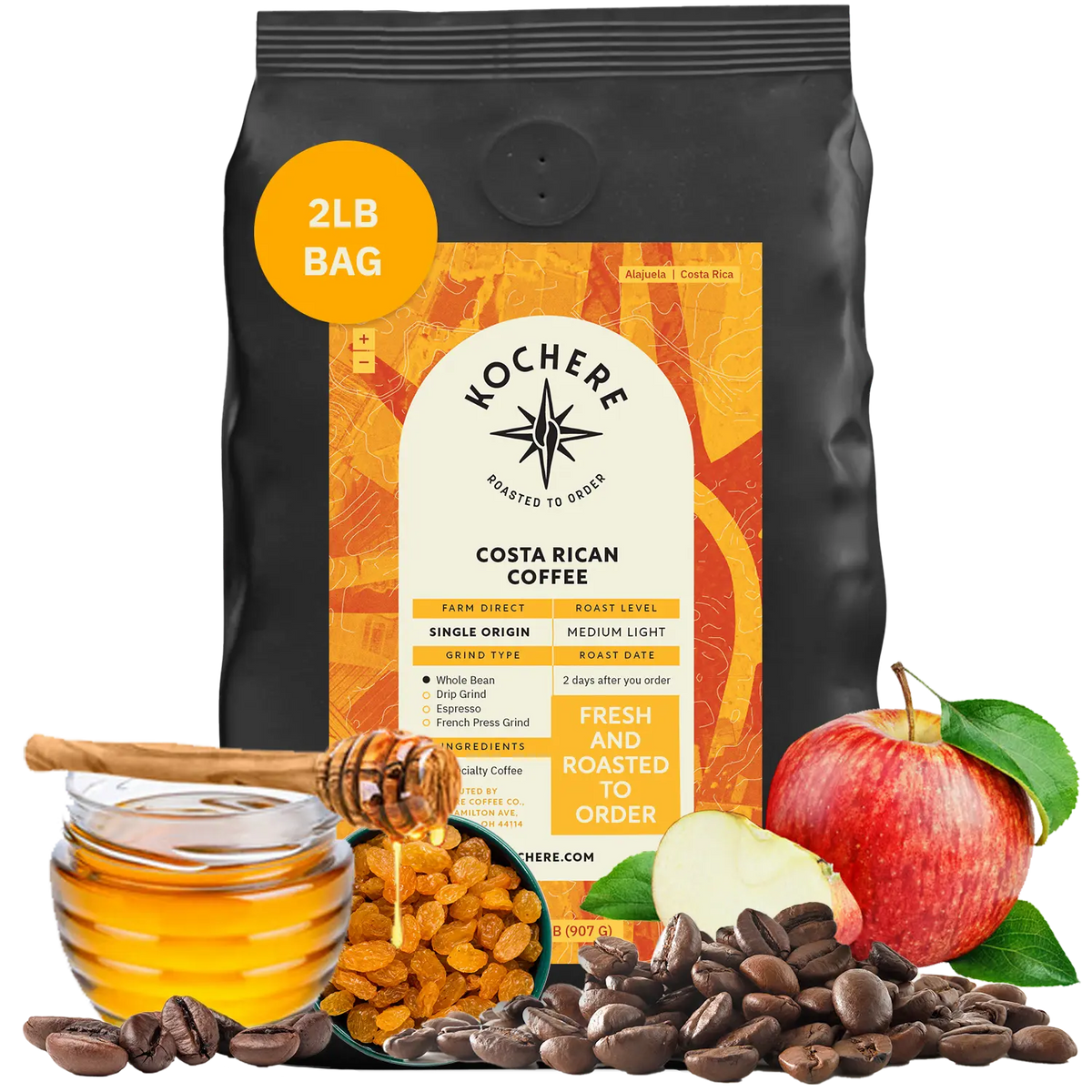 Kochere Coffee Costa Rican Alajuela Medium Roast - Sweet Apple, Raisin Notes