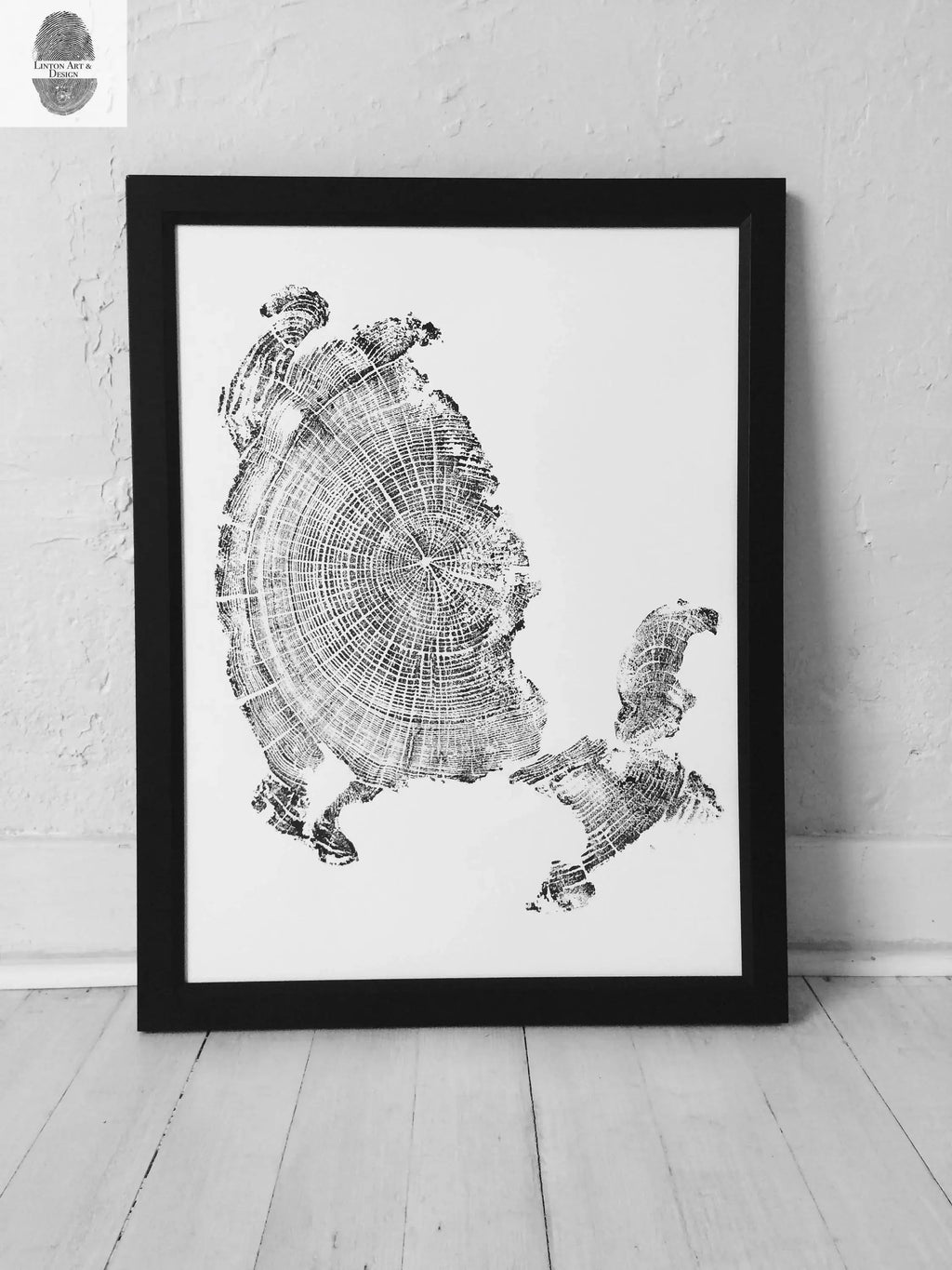 Oregon Coast, Cannon Beach, Driftwood Wall Art, Tree Ring Print, Cascade Mountains, Woodcut Art