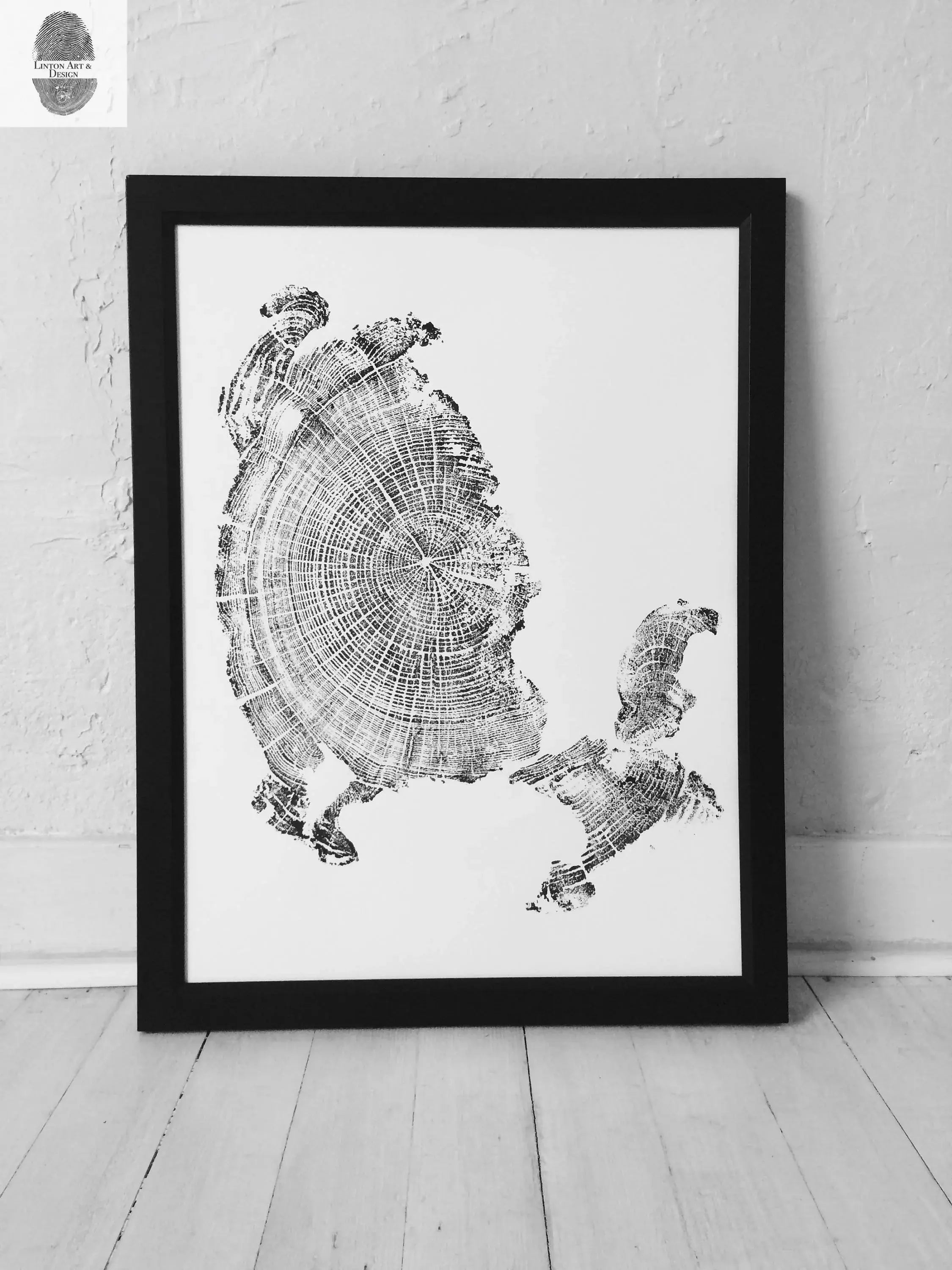 Oregon Coast, Cannon Beach, Driftwood Wall Art, Tree Ring Print, Cascade Mountains, Woodcut Art