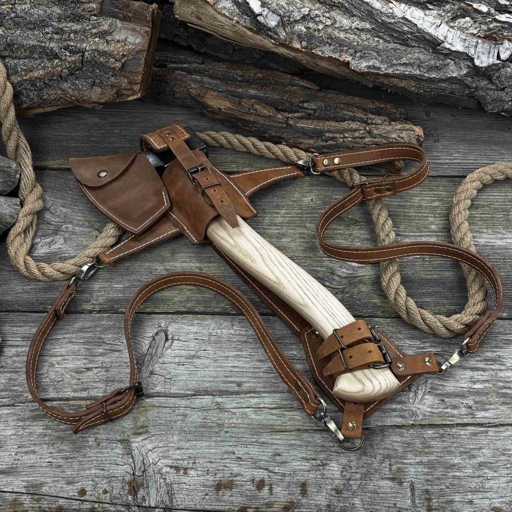 Chopping Axe with Leather Back Carry Pouch, 1.05 kg (2.2 lb)