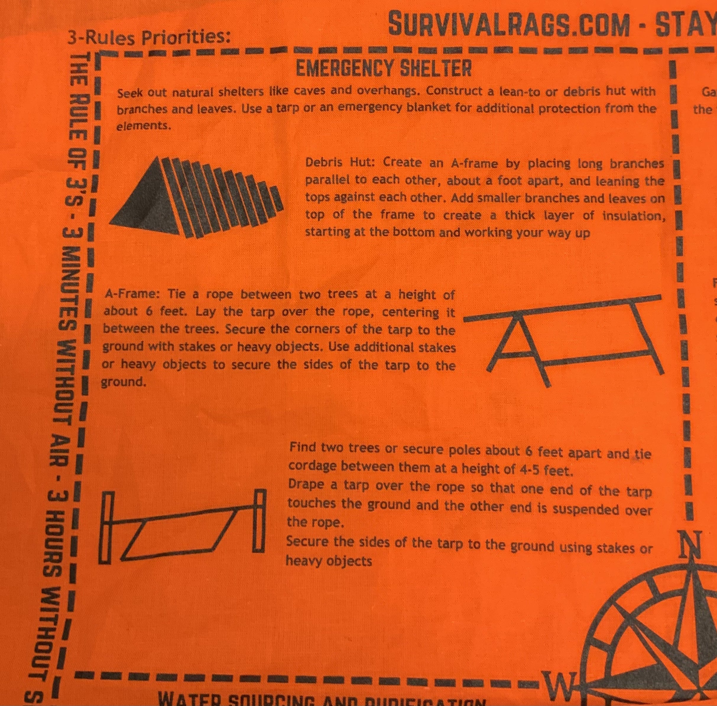 Survival Bandana with Printed Survival Instructions — Made in USA | SurvivalRags