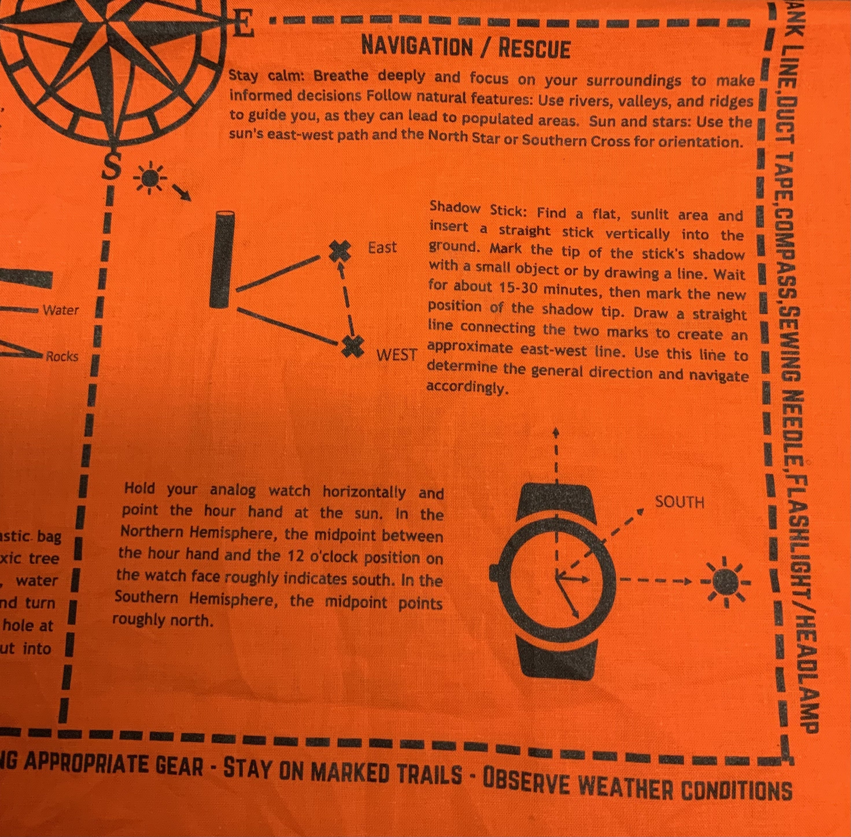 Survival Bandana with Printed Survival Instructions — Made in USA | SurvivalRags